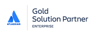 Atlassian Gold Solution Partner Logo mit blauem Symbol und Schriftzug, steht für IT- und Digitalisierungsservices der ISO-Gruppe.
